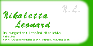 nikoletta leonard business card